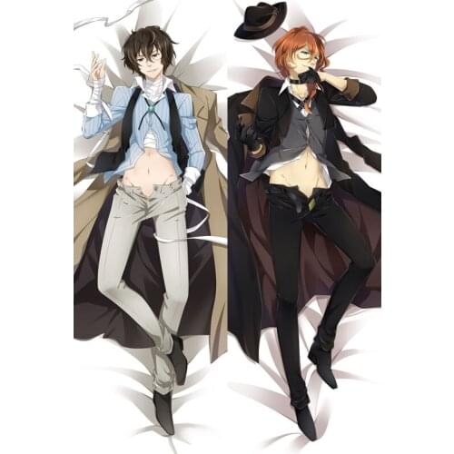 Anime Bungo Stray Dogs Dakimakura Dazai Osamu Nakahara Chuuya Body Pillow Covers Otaku Cosplay Huggable Pillowcase Home Decor