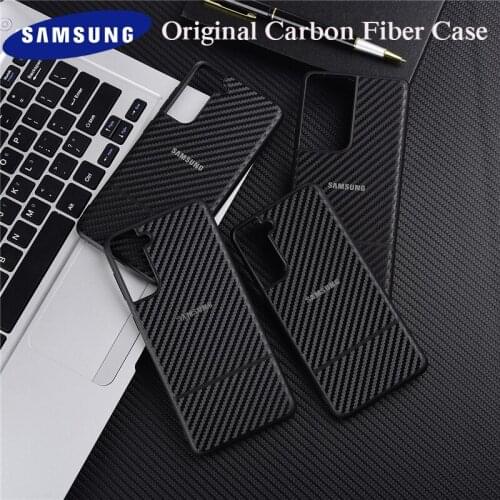 Original SAMSUNG Galaxy S21 Ultra S21FE Karbon Carbon Case For S 21 20 Plus Note 20 Ultra S20FE S20 Ultra Protective Phone Shell