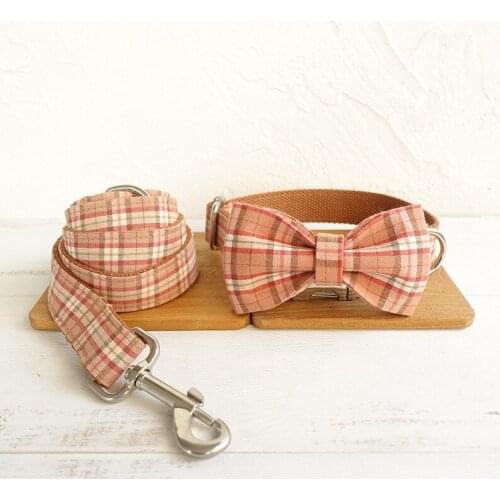 Laser engraved Dog Collar Personalized Adjustable Small Medium Large Dogs Lead Puppy Collar Nylon Bow-knot Dog Leash Lead Rope