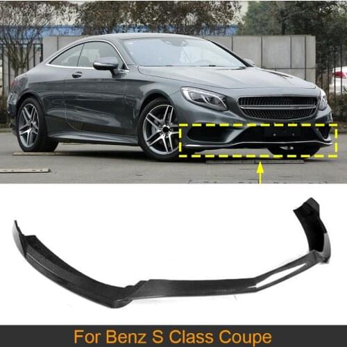 Carbon Fiber Front Lip Splitters Apron Bumper Protector for Mercedes-Benz S-Class S500 S550 Coupe 2-Door 2014 - 2017