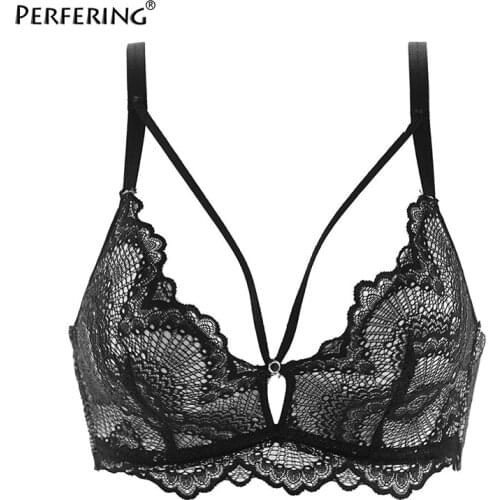 Perfering Seamless Wire Free Lace Bra Push Up Bra Bralette Female Underwear Lingerie Sexy Three Quarters 3/4 Cup Small Breasts