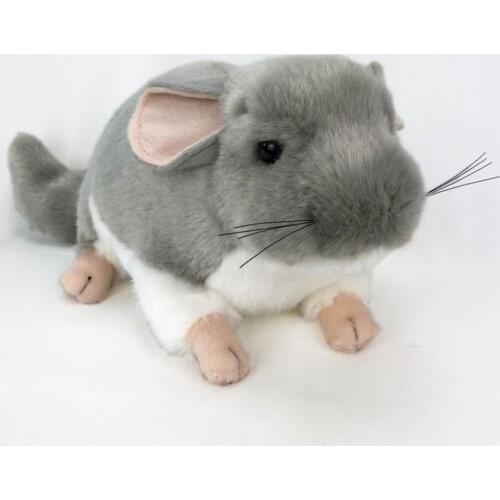 Realistic Chinchilla Mouse Animal Plush Stuffed Doll Kids Toy Home Desktop Decor New