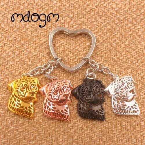 Rottweiler Dog Animal Gold Silver Plated Metal Pendant Keychain For Bag Car Women Men Key Ring Love Jewelry K041