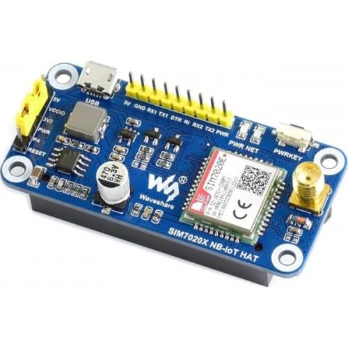 NB-IoT HAT for Raspberry Pi Base On SIM7020E Supports B1/B3/B5/B8/B20/B28 Bands, Mainly for Europe, Asia, Africa, Australia