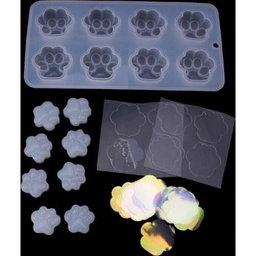 Cat Paw Silicone Material Mold Pet Animal Paw Print Model for DIY Jewelry Pendant Making Handmade Lovely Keychain Crafts