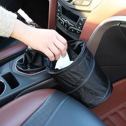 Foldable Oxford Cloth Car Garbage Bin Waterproof Storage Bucket Trash Can Car Trash Bag Leak Proof Garbage Bag