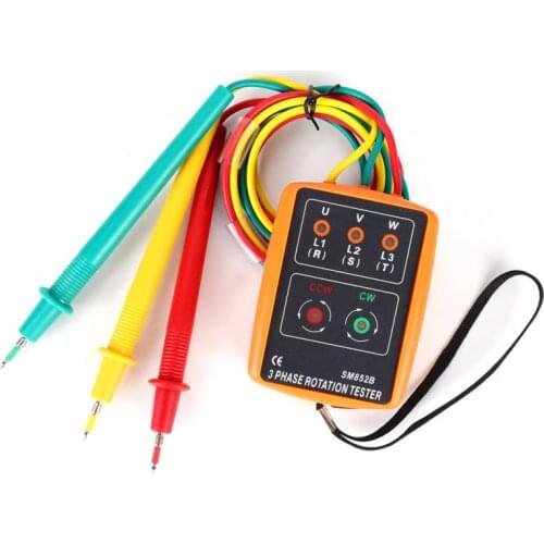 SM-852B Portable Sequence Tester 60V~600V AC 3-Phase Sequence Order Rotation Indicator Tester 20Hz-400Hz New Arrival