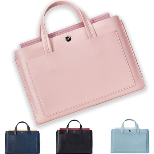 Laptop Bag 13 14 15 Inch Waterproof women Notebook Case Sleeve For Macbook Air Pro16 Computer Handbag Briefcase leather