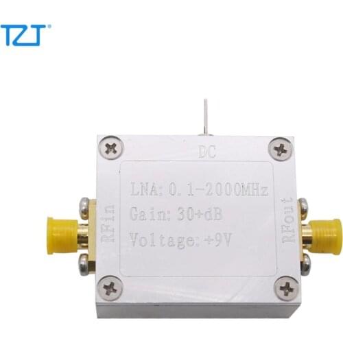 TZT Low Noise RF Amplifier Gain 32dB High Frequency Amplifier 0.1-2000MHz RF Wideband Amplifier