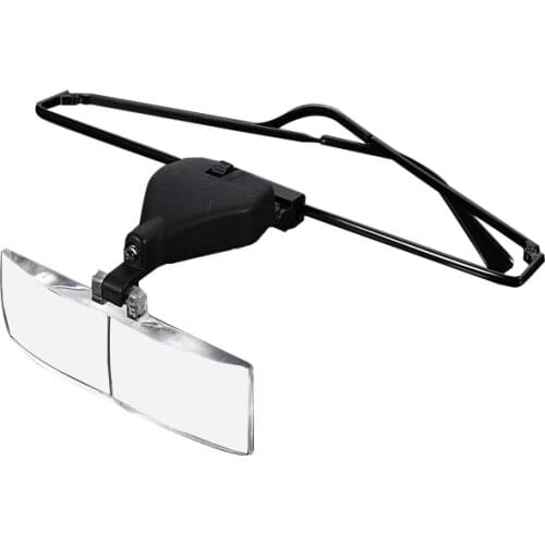 Headhold Magnifier Magnifying Glass LED Light 1.5/2.5/3.5 Reading Eye Repair Magnifier With 3pc Glasses Loupe Optical Lens
