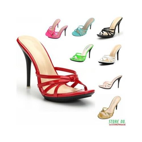 Women Slippers Popular Fashion Summer Women Mules Casual Female Shoes Pumps High Heels 11CM Peep Toe Slipper Stilettos Slipper