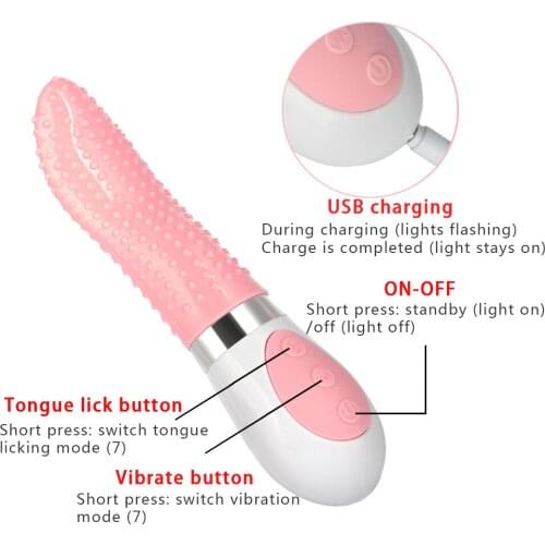 Vibrating Tongue Vibrator Vagina Oral Licking Clitoris Stimulator Blowjob Masturbator Erotic Sex Toys for Woman Sex Shop