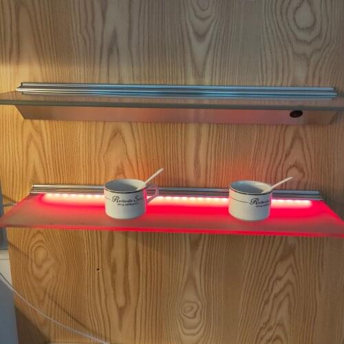 1pcs X60cm Length Blue SMD LED Profile Light For Clip 8mm Glass Shelf Aluminum Wall Shelf WITH Glass