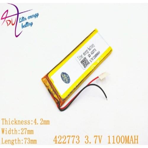 10pcs 3.7V 1100mah 422773 402575 Lithium Polymer LiPo Rechargeable Battery For Mp3 Mp4 PAD DVD DIY E-book bluetooth