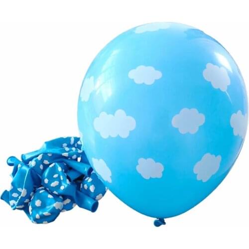 100pcs 12" Blue White Cloud Balloons Birthday Wedding Decor Hawaii Theme Party Decor Hen Party Pool Party Decor Supplie Air Ball