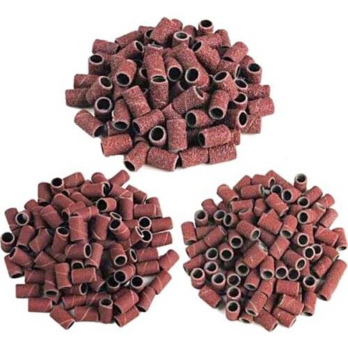 100pcs Nail Art Sanding Bands For Electric Nail Dril Machine Drill Bits File For UV Gel Polish Acrylic Remover 80''/120''/180"