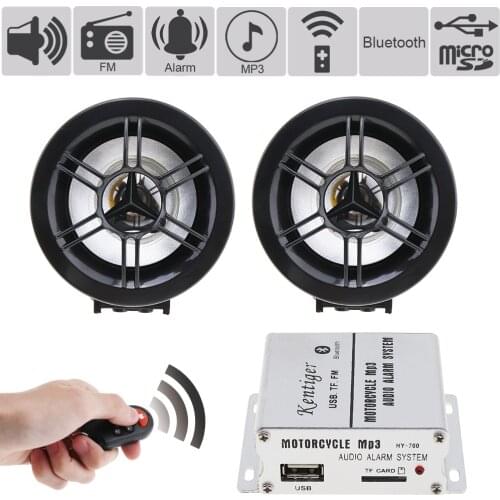 2Pcs/Lot HI-FI Bluetooth Waterproof Anti-theft Sound MP3 FM Radio Player Support SD USB Input for Car Motorcycle Motorbike Car