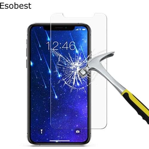 Esobest 2pcs tempered Glass cover For iPhone x xr XS max glass screen protector for iphone 11 pro max glass protective film