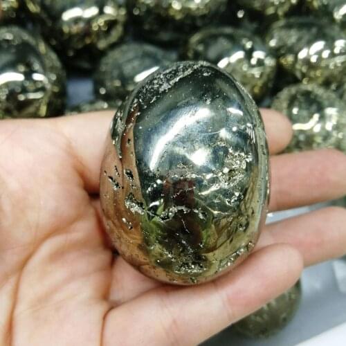 4-5cm Natural pyrite geode egg Golden Iron mineral Specimens Crystals And Stones Geode Gifts