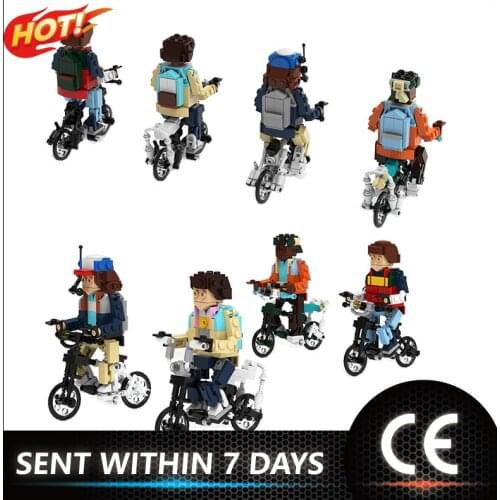 4PCS StrangerED Things Series Mini Bike Doll Small Ornaments Building Blocks Decoration Puzzle Model Kids Toys Gift