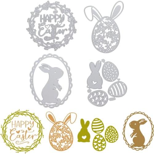 4 Pieces Easter Cutting Dies Easter Knife Molds Die Cuts Metal Templates Tools