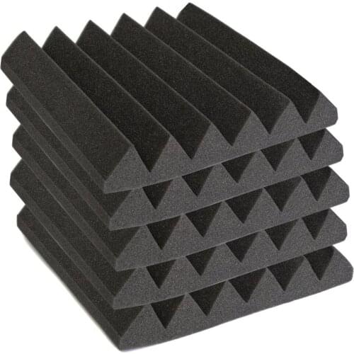 6 Pcs/Lot 30*30*5cm Charcoal Acoustic Wedge Foam Acoustic Sound Treatment Studio Room Absorption Polyurethane Foam