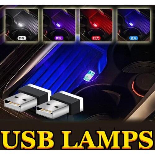 Car Lights Mini Interior USB Atmosphere LED Plug Play Decor Emergency Lamps Universal Auto Accessories Personalise Waterproof