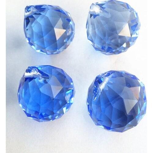 Free shipping 30pcs/lot Light BLue 30mm crystal chandelier parts Crystal Fengshui Faceted Ball For Home Wedding Decoration