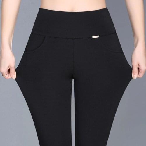 Women Pants 21 Spring Summer Pants Womens High Waist Black Pants High Waist Casual Pants Foot Pencil Pants Pantalones De Mujer