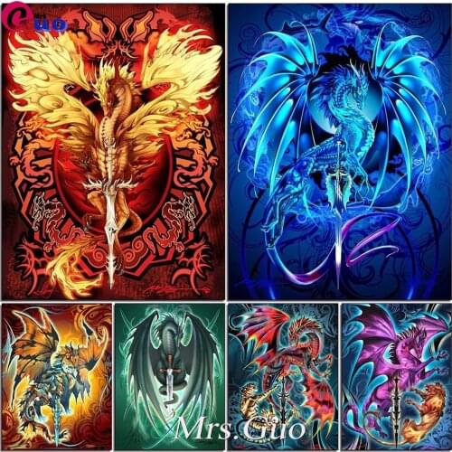 DIY 5D Diamond Painting Dragon Cartoon Picture Full Square Round Drill Mosaic Embroidery Animal Cross Stitch Kits Home Decor