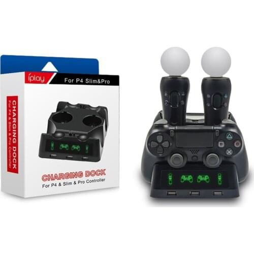 For P4 Controller Charging Dock Station Four Charger Stand with Status Display Screen For P4 MOVE/P-S-4 VR/P4 Slim Pro Controll