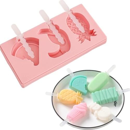 Silicone Popsicle Mold with Sticks Cover Jelly Pudding Chocolate Mold Ice Cream Maker Ice Cube Moulds for Candy Bar Tool