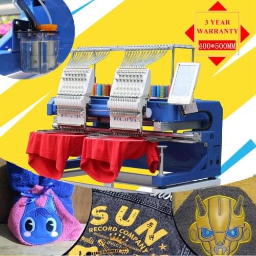 HOLiAUMA high speed 15 needles 2 head embroidery machine best selling computerized embroidery machine prices for cap/tshirt/flat