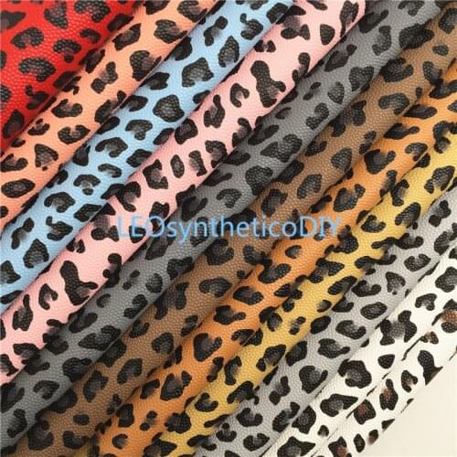 1PC 21X29CM Leopard Printed Faux Leather Fabric, Caviar Synthetic Leather For Making Bows LEOsyntheticoDIY T449A