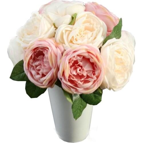 Rose Artificial Flowers Bouquet Cheap Fake Flowers For Home Wedding Decoration Indoor Festival Supplies Home Decor Bouquet