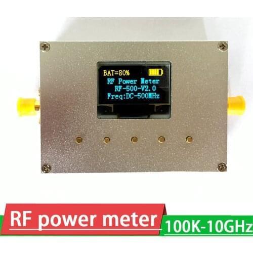 100K-10GHz RF power meter V2.0 10000Mhz OLED display RF power attenuation value digital meter 3GHZ+ Sofware 10W 30DB Attenuator