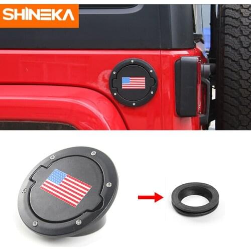 SHINEKA Fuel Filler Cover Gas Tank Cap 2/4 Door For Jeep Wrangler JK 07-16 Exterior Tank Covers Auto Replacement 2017