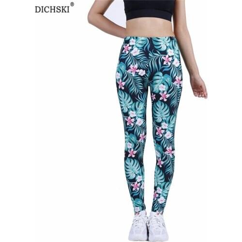 DICHSKI Woman Leggings Print Yoga Pants Fitness Workout Sports Running Push Up Gym Wear Elastic Quick Dry Comfortable Fabric