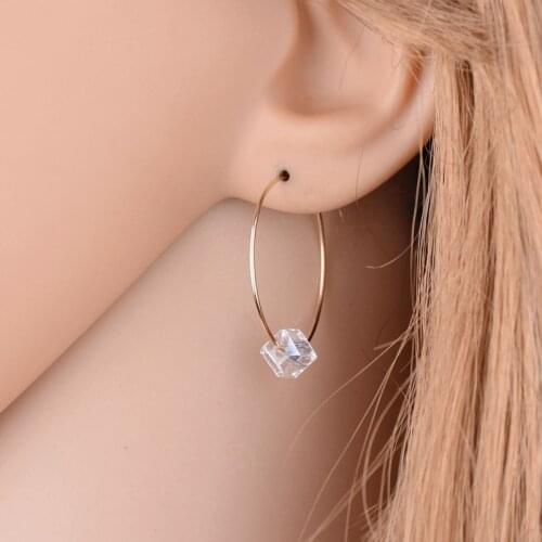Fashion Earrings Jewelry Circle Imitation Pearls Transparent Earrings For Women Glass Sexy Retro Earrings Women Gift Wholesale