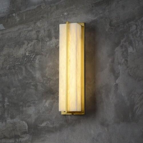 Marble copper new Chinese style living room wall lamp modern minimalist aisle decoration bedroom bedside lamp