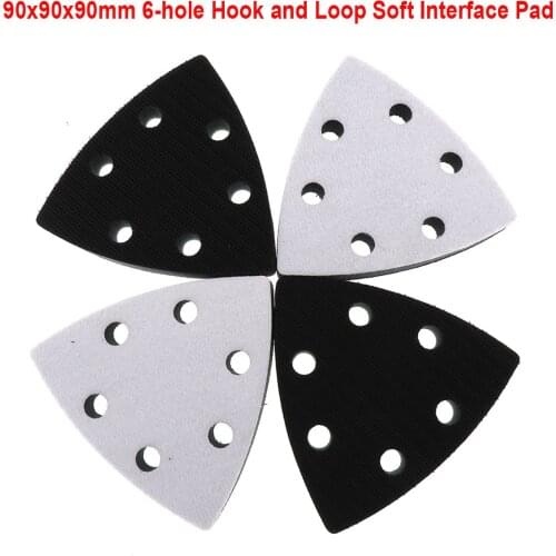 Soft Interface Pad 90x90x90mm 6-hole Hook and Loop Sanding Discs Cushion Pad for Sander Backing Pad Abrasive Tools Accessories