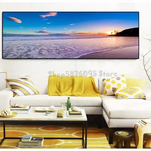 Blue Sky Sunsets Natural Sea Beach diy 5d diamond painting full drill landscape diamond embroidery gift mosaic home decor TT5609