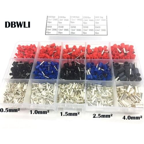 1530pcs 22~12AWG Bootlace cooper Ferrules kit Uninsulated Butt Connector set Wire Copper Crimp Connector Cord Pin End Terminal