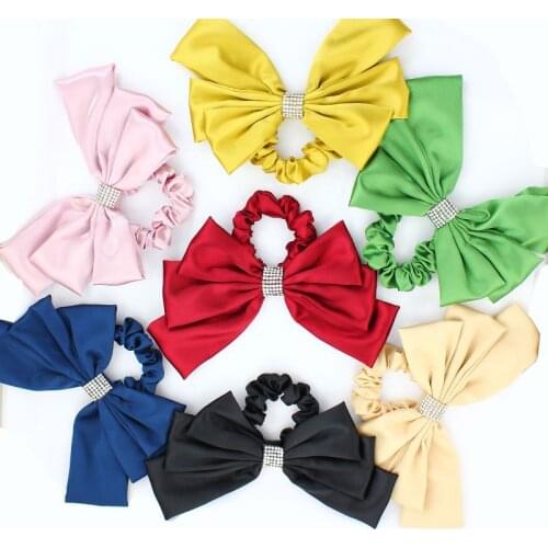 Women Bows Jojo Siwa Bows For Girls Pure Color Cloth Hairband Ladies Hair Ties Retro Hair Accessories Headdress Barrettes