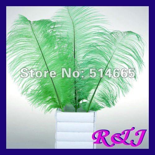 Wholesale 50PCS 18-20inch 45-50cm green OSTRICH FEATHERS for wedding decoration center piece EMS Free Shipping