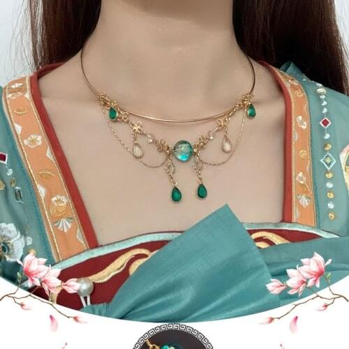 XinHuaEase Necklace Antique Collar Hanfu Accessories Chinese Clothing Daily Ancient Style Photography Circle Cosplay Jewelry New