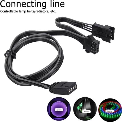 PHANTEKS 4Pin RGB Connector Cable 60cm PC Case Fan LED Strip Extension Cord Computer Accessories