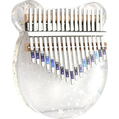 Portable Acrylic Kalimba 17 Key Thumb Piano Mbira Sanza Finger Piano Music Instrument for Outdoor Indoor Parties