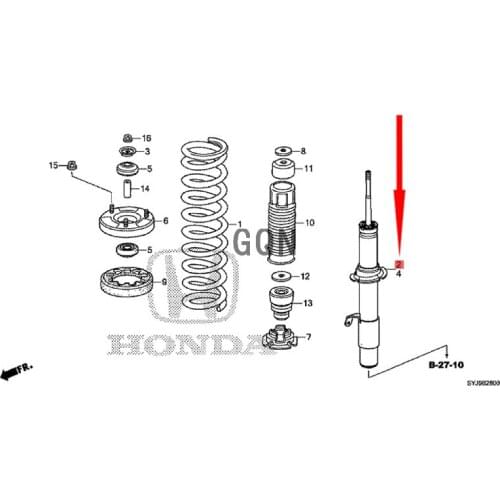 Right front shock absorber unit 2016-Hon daE LY SI ON Hydraulic spring shock absorber Nitrogen damper for electric vehicles