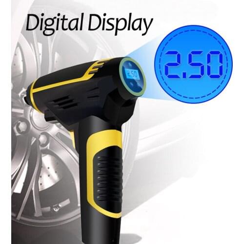 120W Handheld Car Air Compressor Digital USB Rechargeable Tire Inflator Wireless/ Wired Auto Pump Pressure Gauge Car Accessories